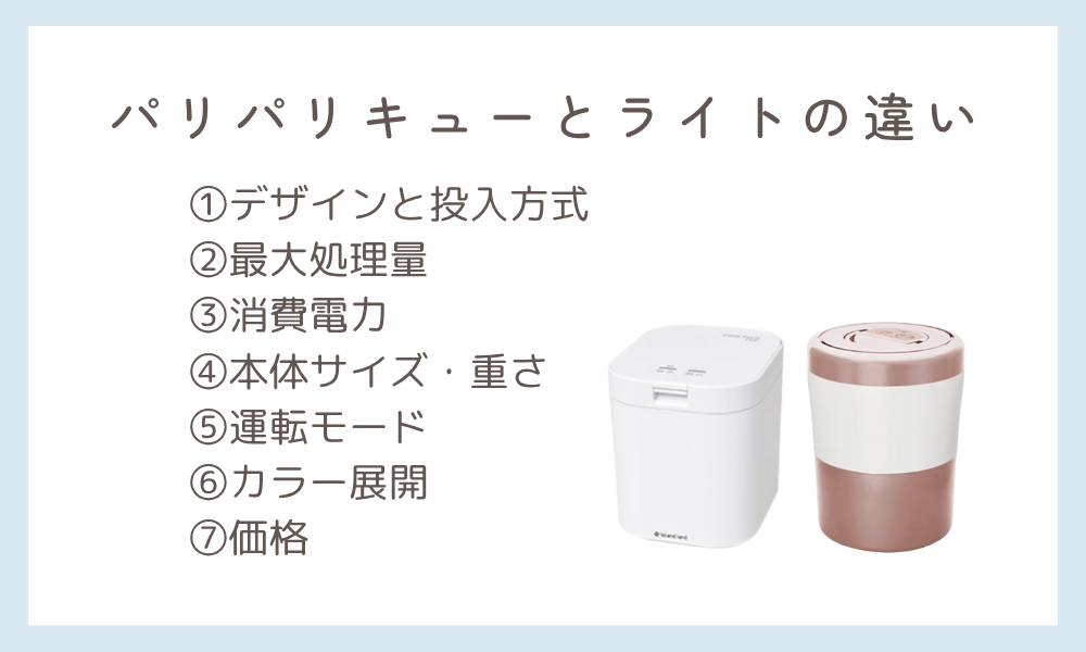 パリパリキューとライトの違いまとめ